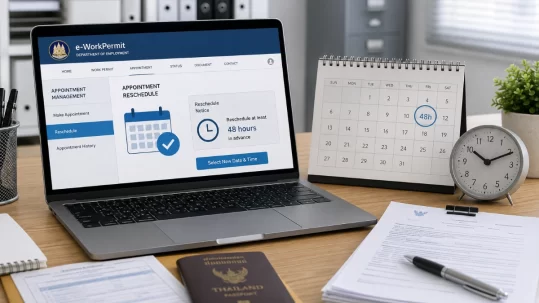 หลักเกณฑ์ใหม่ระบบ e-WorkPermit ปรับเวลาเลื่อนนัดหมายออกใบอนุญาตทำงานคนต่างด้าว
