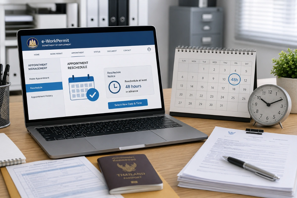 หลักเกณฑ์ใหม่ระบบ e-WorkPermit ปรับเวลาเลื่อนนัดหมายออกใบอนุญาตทำงานคนต่างด้าว